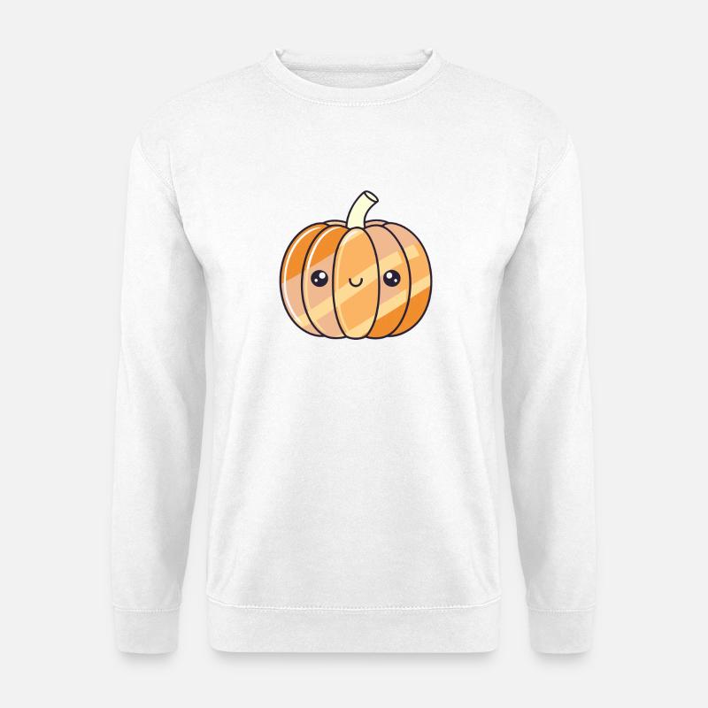 Strahlender Kawaii Kürbis - Unisex Pullover - Weiß