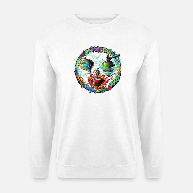 Yoyo Fire Graffiti Circle - Unisex Sweatshirt - white