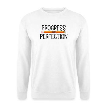 Fortschritt statt Perfektion Zurück zur Schule Leh - Unisex Pullover - Weiß - Vorne
