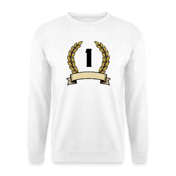 Goldener Lorbeerkranz mit Band 1 - Unisex Pullover - Weiß - Vorne