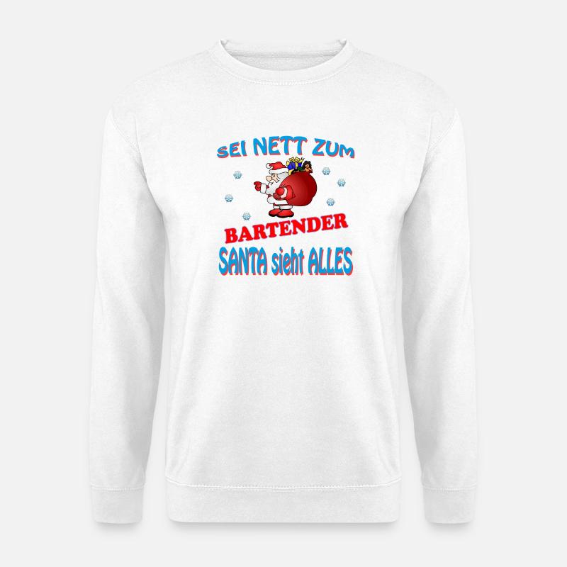 SANTA BARTENDER - Unisex Pullover - Weiß