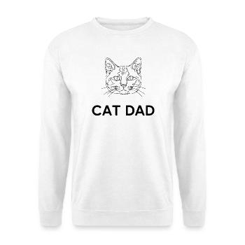 Cat Dad Minimalist Cat Line Art Gift - Unisex Sweatshirt - white - Front