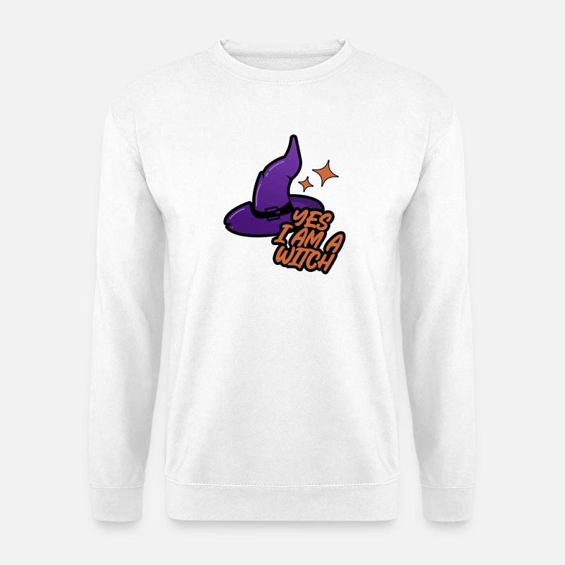 Hexenhut – Yes I Am a Witch - Unisex Pullover - Weiß