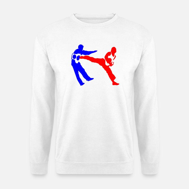 Kämpferische Silhouetten Kontrast - Unisex Pullover - Weiß