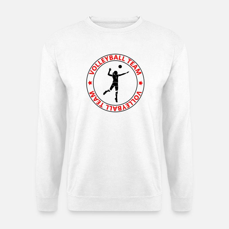 Volleyball Team Kreis Emblem - Unisex Pullover - Weiß