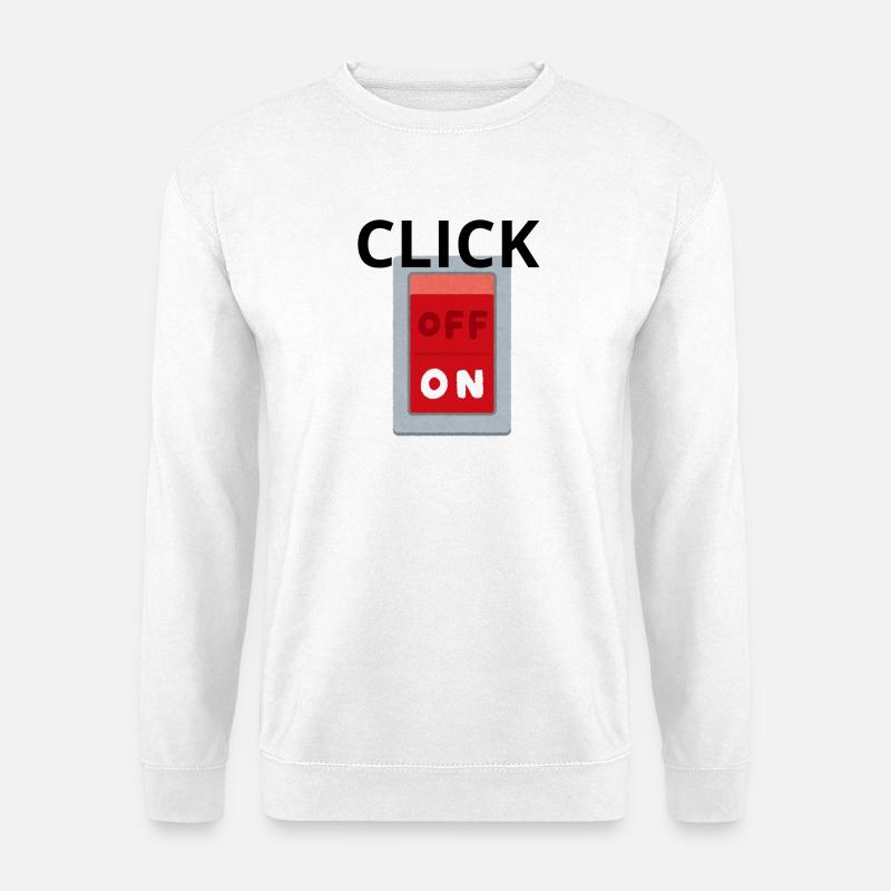 Retro OFF ON Switch Red - Click - Unisex Sweatshirt - white