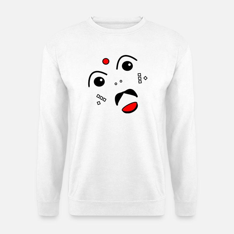 Face stilisiert - Unisex Pullover - Weiß