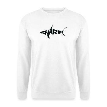  BLACK Shark Wordmark Typography with Fin - Unisex Sweatshirt - white - Front