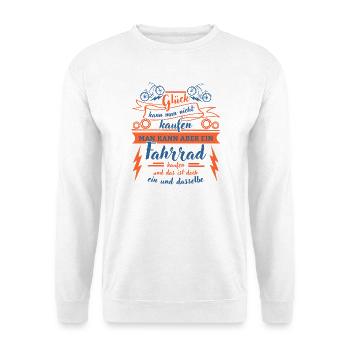 Le bonheur ne s’achète pas, mais le vélo s’achète - Sweat-shirt Unisexe - blanc - Devant