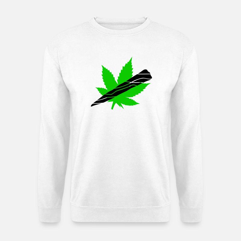 Neon Cannabis Leaf Graphic - Unisex Sweatshirt - white