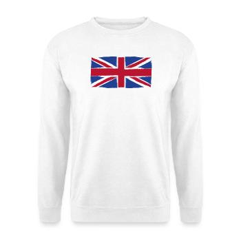 Grunge Union Jack Flagge Kunst - Unisex Pullover - Weiß - Vorne