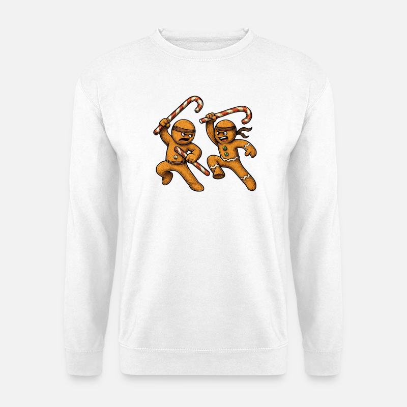 Weihnachts-Lebkuchenmänner - Unisex Pullover - Weiß