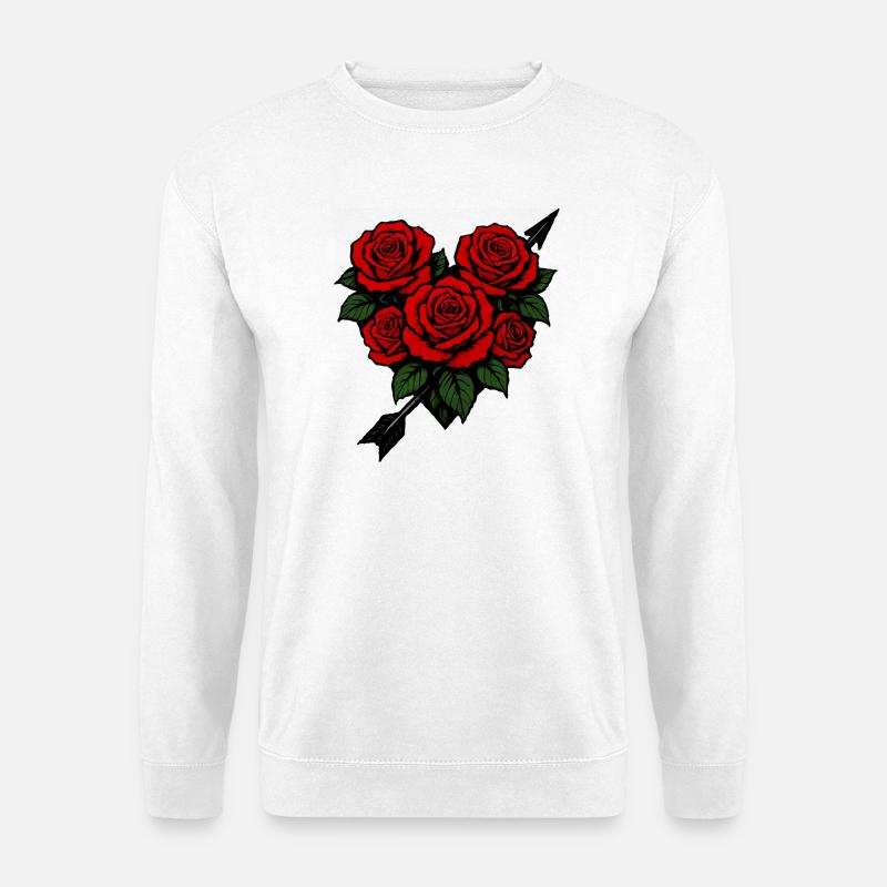 Rosenherz Liebe - Unisex Pullover - Weiß