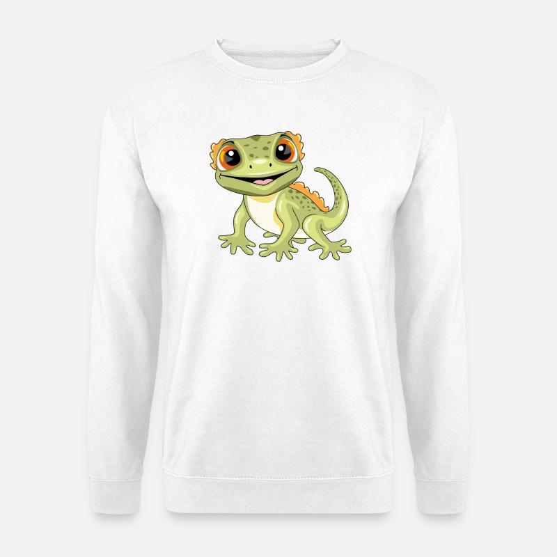 Lustiger lächelnder Gecko - Unisex Pullover - Weiß
