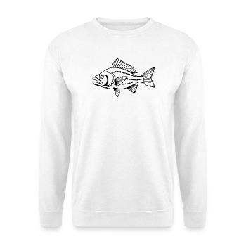 Fisch T-shirt Geschenk Angler - Unisex Pullover - Weiß - Vorne