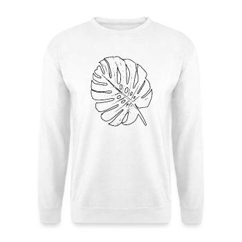 Monstera Leaf Outline - Unisex Sweatshirt - white - Front