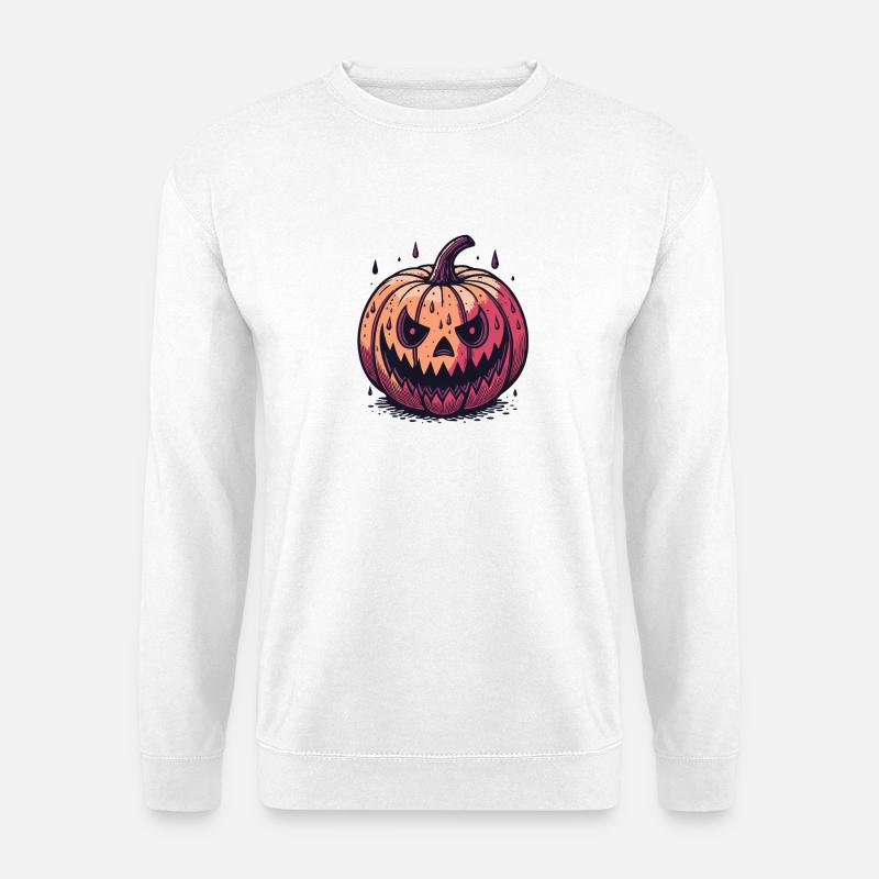 Jack-o'-Lantern Kürbis Aquarell Nacht - Unisex Pullover - Weiß