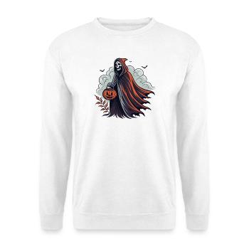 Faucheuse d'Halloween avec citrouille - Sweat-shirt Unisexe - blanc - Devant