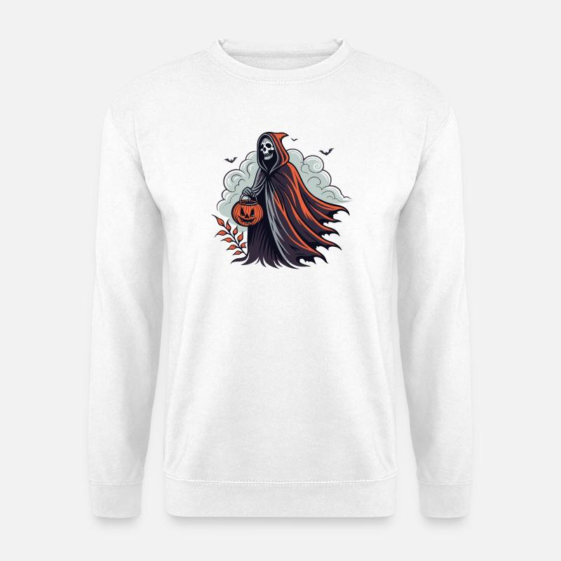 Halloween Grim Reaper with Pumpkin - Unisex Sweatshirt - white