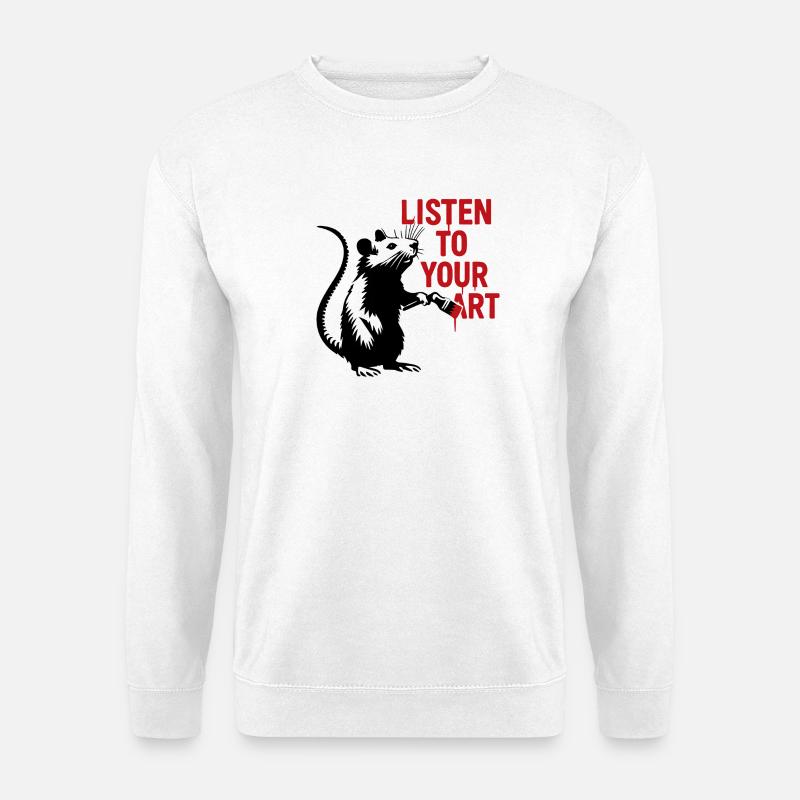 Ratte malt deine Kunst - Unisex Pullover - Weiß