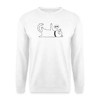 Faul Katze Katzenliebhaber Katzenbesitzer Spruch - Unisex Pullover - Weiß - Vorne