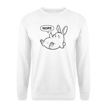 Non, Lapin | Déclaration de lapin coquin - Sweat-shirt Unisexe - blanc - Devant