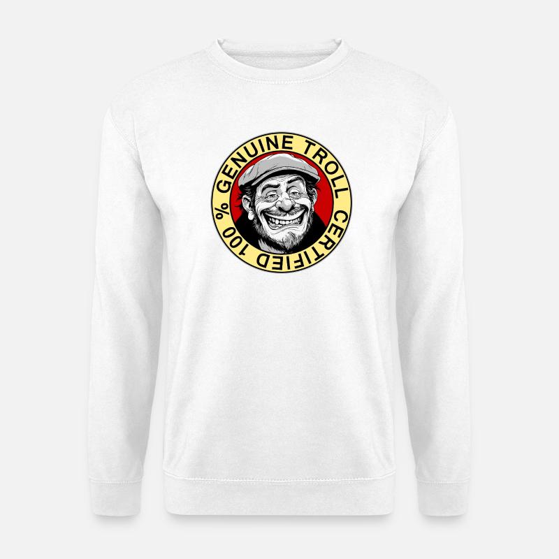 Echtes Troll-zertifiziertes Abzeichen - Unisex Pullover - Weiß
