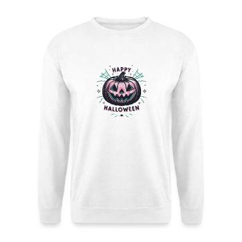 Pink Neon Halloween Kürbis - Unisex Pullover - Weiß - Vorne