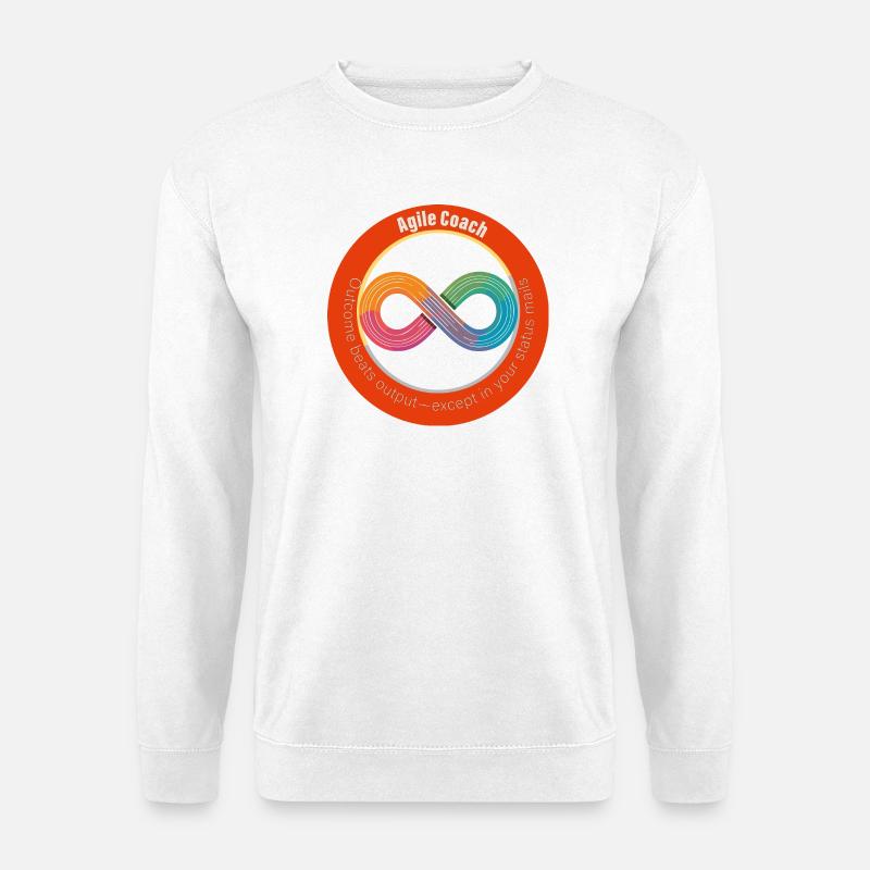 Agile Coach: Outcome vs Output - Unisex Pullover - Weiß