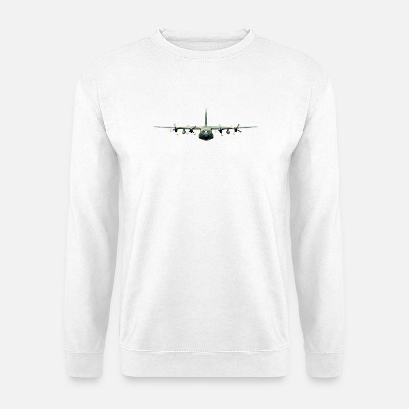 Frontales Militärflugzeug Design - Unisex Pullover - Weiß