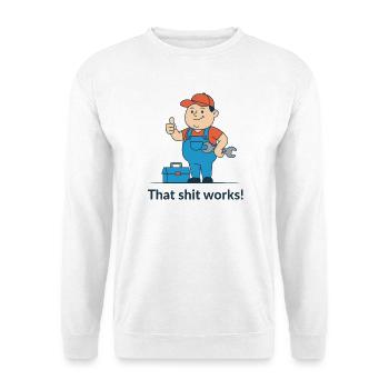 Outil héros motif de dessin animé. Enfin, ça marche ! - Sweat-shirt Unisexe - blanc - Devant