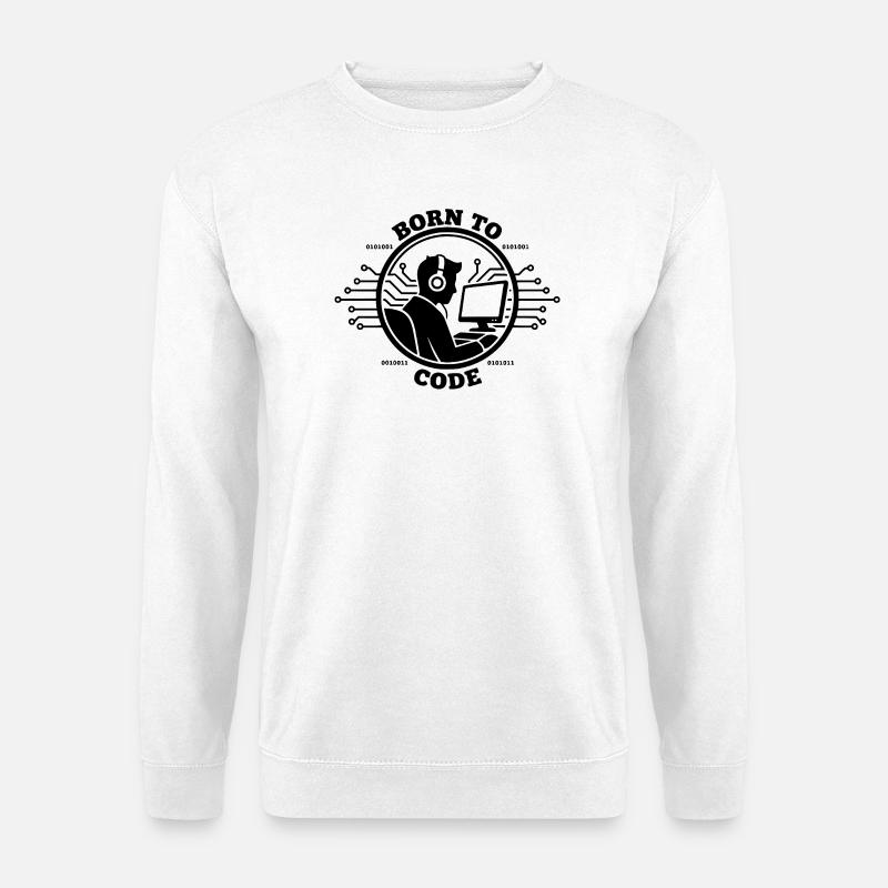 Coder Born to Code Programmer - Unisex Sweatshirt - white