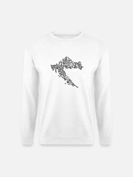 Karte Kroatien Mandala - Adriaküste Reisen - Unisex Pullover - Weiß