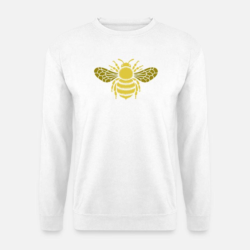 Goldene Biene Muster - Unisex Pullover - Weiß