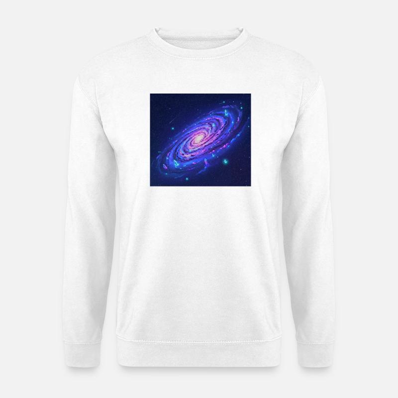 Neon Galaxie Spiral Kristalle - Unisex Pullover - Weiß