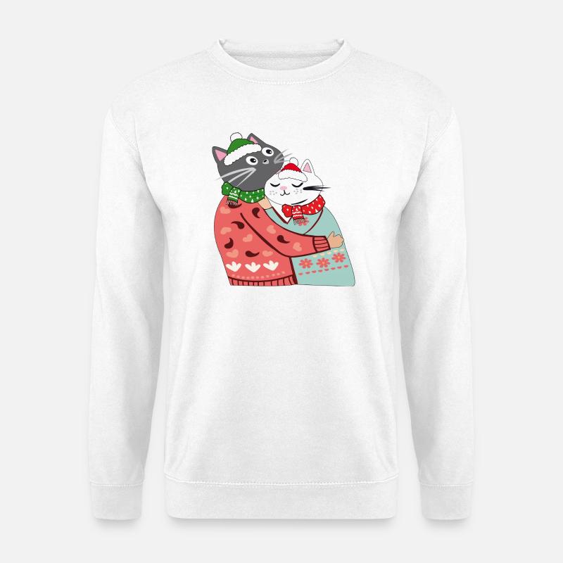 Katzen im Winterzauber - Unisex Pullover - Weiß