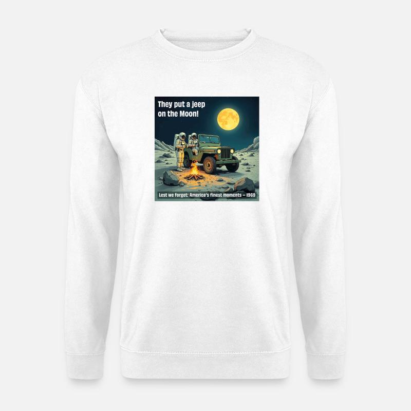 Mond Jeep Abenteuer 1969 - Unisex Pullover - Weiß