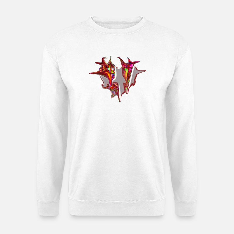 Schillerndes, wirbelndes Herz - Unisex Pullover - Weiß