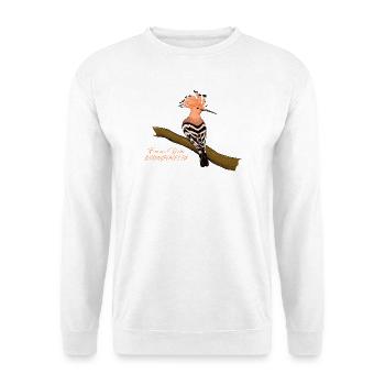 Hoopoe with raised crest on branch - Unisex Sweatshirt - white - Front