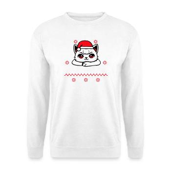 Katze Selbstbewusst Santa's Favorite Weihnachten - Unisex Pullover - Weiß - Vorne
