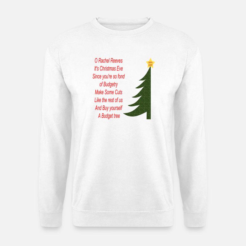 Rachel Reeves Budget Weihnachtsbaum - Unisex Pullover - Weiß