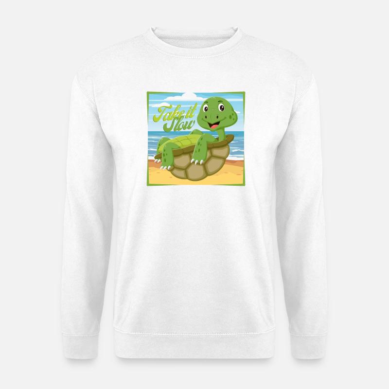 Take it Slow – Chill Turtle - Unisex Sweatshirt - white