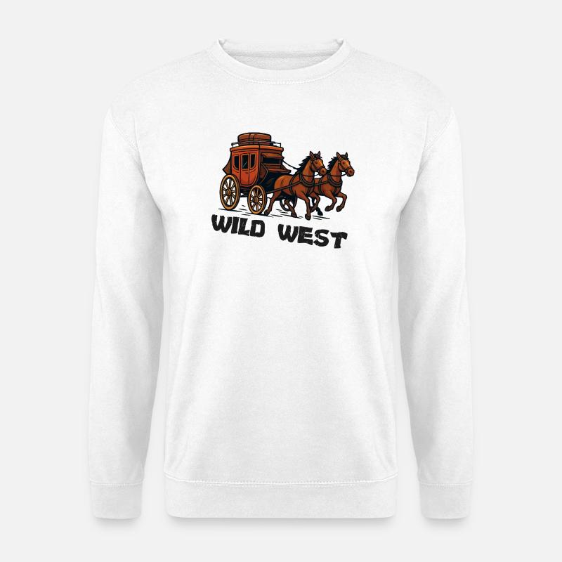 Wilde Western Kutsche - Unisex Pullover - Weiß