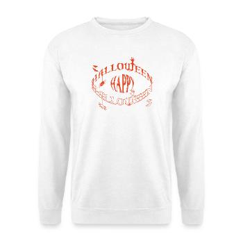 Halloween-Augen-Glyphe - Unisex Pullover - Weiß - Vorne - Alina (178cm) & Michal (187cm)