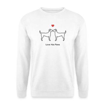 Love Has Paws Minimalist Haustier Liebe Dogs - Unisex Pullover - Weiß - Vorne