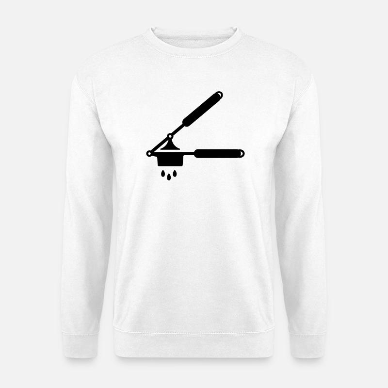 Knoblauch Presse oder Spätzle Presse - Unisex Pullover - Weiß