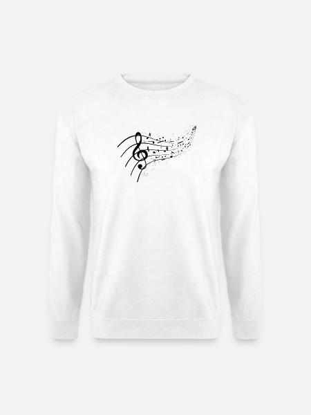 Black night with music knot - Unisex Sweatshirt - white
