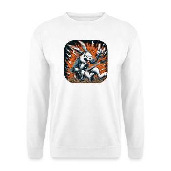 Rockerhaas: flames and guitar punk - Unisex Sweatshirt - white - Front
