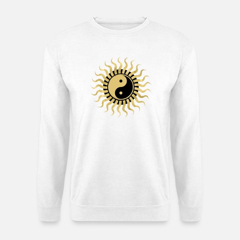 Goldene Yin Yang Sohle - Unisex Pullover - Weiß