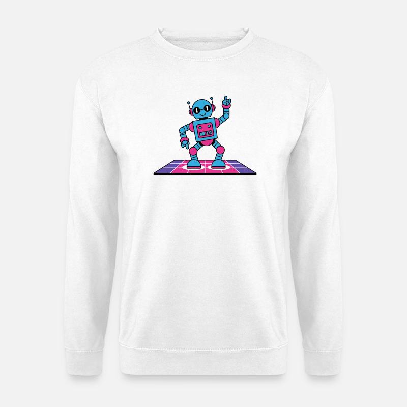 Funky Circuits Roboter - Unisex Pullover - Weiß